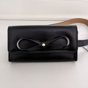 NWT! Kate Spade New York Leather Bow Belt Bag In Black Size S/M